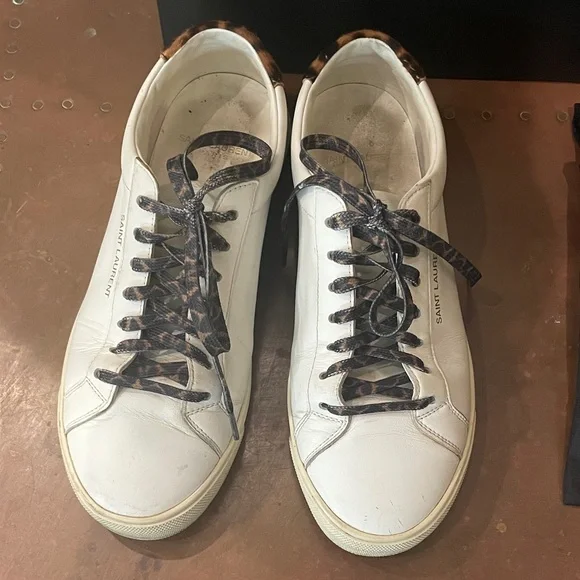 Saint Laurent Andy Low Top White Sneakers - Picture 3 of 8
